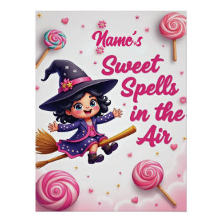 Spooky-Sweet Personalised Halloween Kids Room Poster