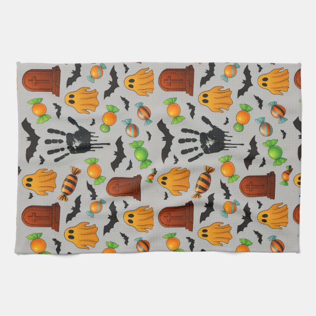 Spooky Sweets & Shadows Tea Towel (Horizontal)