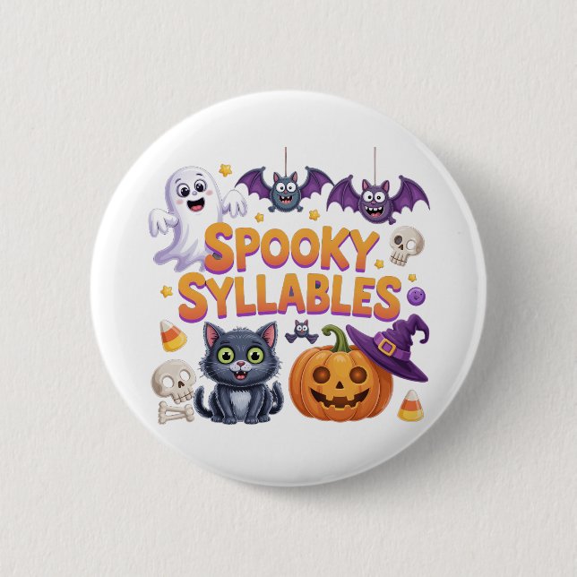 Spooky Syllables 6 Cm Round Badge (Front)