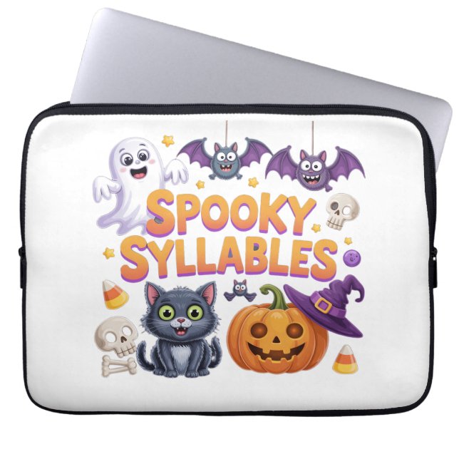 Spooky Syllables Laptop Sleeve (Front)