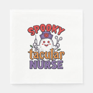 Spooky Tacular Nurse Halloween Ghost Shirt Design_ Napkin