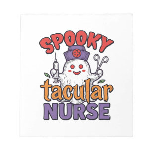 Spooky Tacular Nurse Halloween Ghost Shirt Design_ Notepad