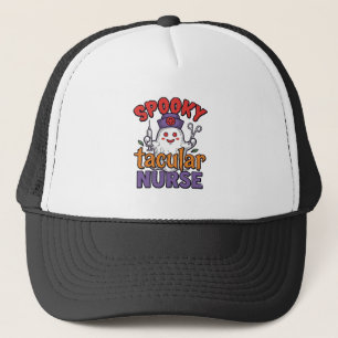 Spooky Tacular Nurse Halloween Ghost Shirt Design_ Trucker Hat