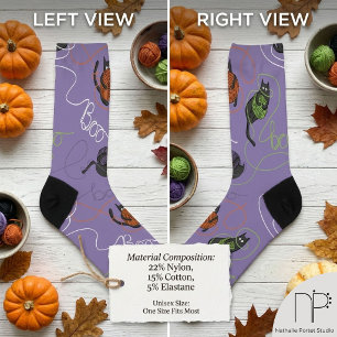 Spooky Tangled Kitty Halloween Socks