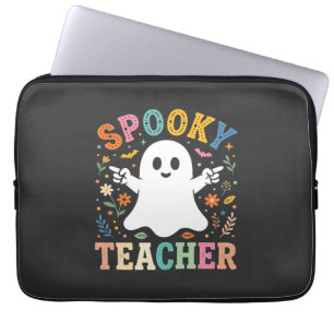 Spooky Teacher Cute Ghost Halloween Design_1 Laptop Sleeve