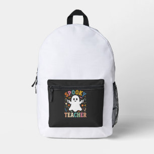 Spooky Teacher Cute Ghost Halloween Design_1 Printed Backpack