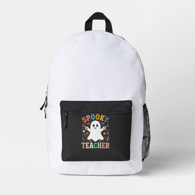 Spooky Teacher Cute Ghost Halloween Design_1 Printed Backpack (Front)