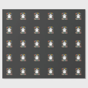Spooky Teacher Cute Ghost Halloween Design_1 Wrapping Paper