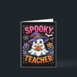 Spooky Teacher Cute Ghost Reading Book Funny Hallo Card<br><div class="desc">Spooky Teacher Cute Ghost Reading Book Funny Halloween 2025</div>