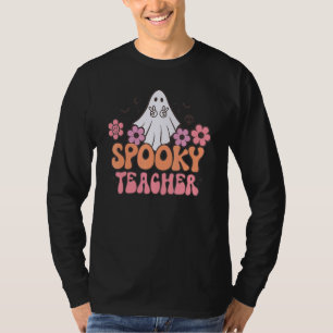 Spooky Teacher Floral Ghost Halloween Costume Tric T-Shirt