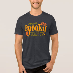 Spooky Teacher Halloween Art Cute Ghost Tri-Blend Shirt
