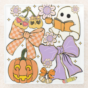 Spooky Teacher Halloween Glass Coaster