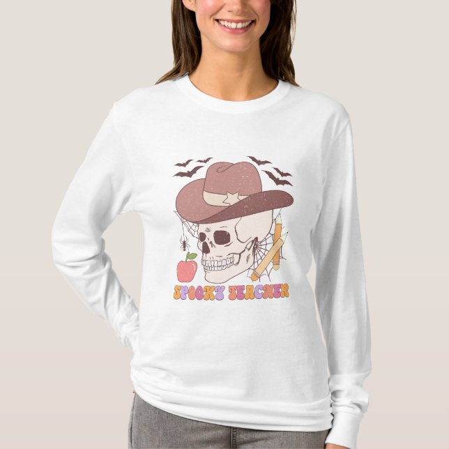Spooky Teacher Halloween Long Sleeve T-Shirt (Front)