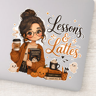 Spooky Teacher Halloween Sticker Funny Latte Decal