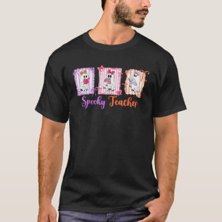 Spooky Teacher Happy Halloween Funny Ghost Trick O T-Shirt