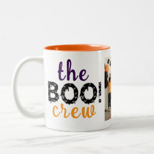 Spooky The Boo Crew Halloween Family Photo Two-Tone Coffee Mug