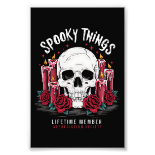 Spooky Things Appreciation Society Skull Roses Photo Print