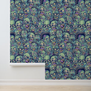 Spooky tiled zombie Halloween  Wallpaper
