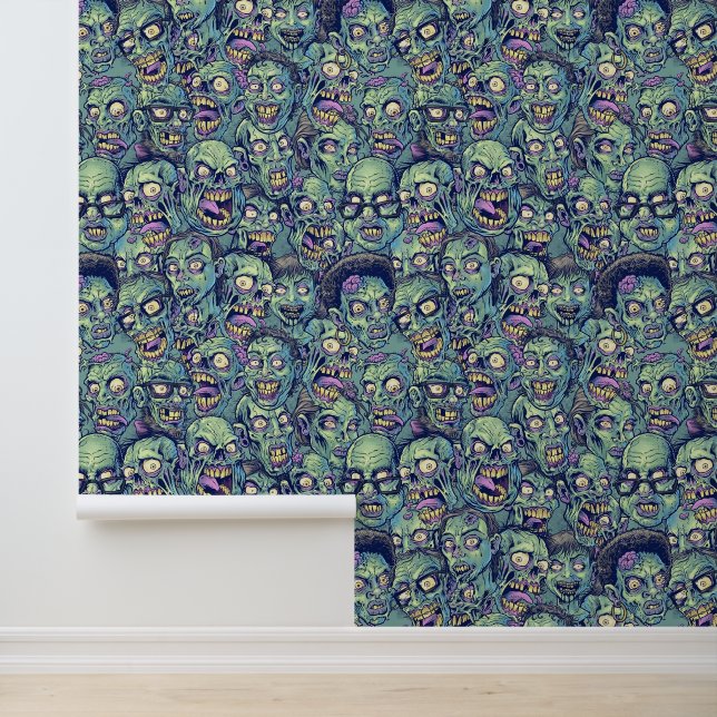 Spooky tiled zombie Halloween  Wallpaper (Application)
