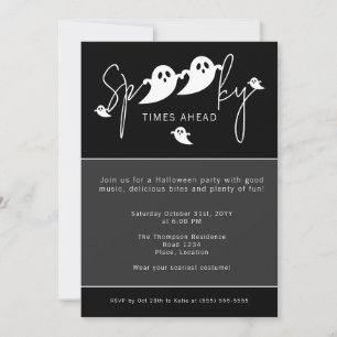 Spooky Times Ahead Ghosts Halloween Party Invitation