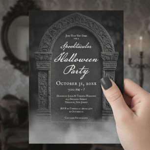 Spooky Tombstone & Fog Halloween Party Invitation