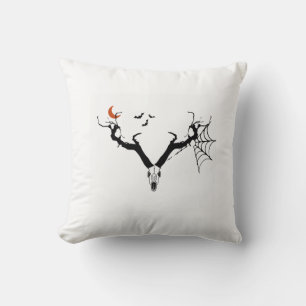 Spooky tree deer antlers cushion