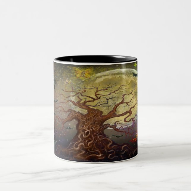Spooky Tree Two-Tone Coffee Mug (Center)