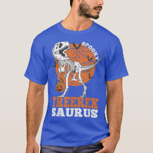 Spooky TreeRe Saurus Dinosaur Skeleton T re Pumpki T-Shirt