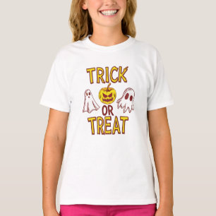 Spooky Trick or Treat Halloween - ghosts & pumpkin T-Shirt