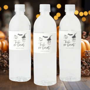Spooky Trick or Treat Halloween Party Water Bottle Label
