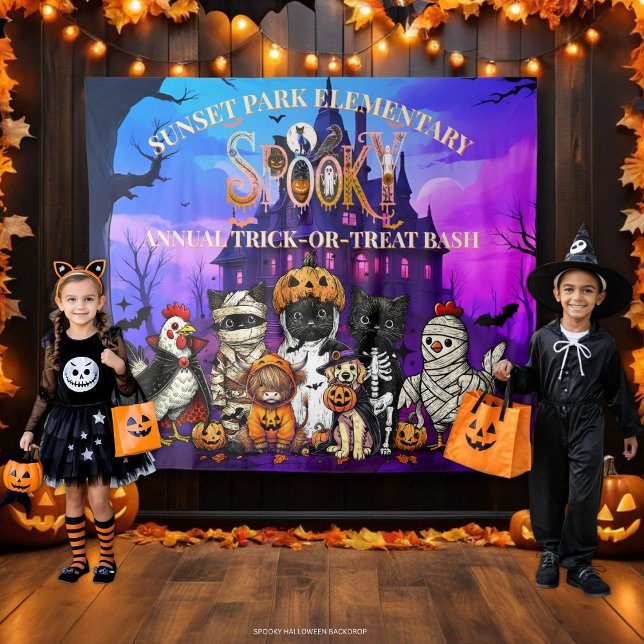 Spooky Trick-or-Treat Halloween Tapestry Backdrop (Creator Uploaded)