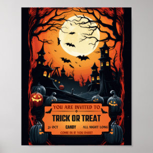 Spooky Trick or Treat Invitation Poster