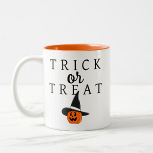 Spooky Trick Or Treat Jack-o'-lantern Halloween Two-Tone Coffee Mug