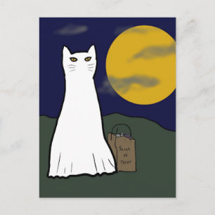 Spooky Trick or Treat Kitty Postcard
