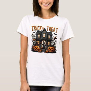 Spooky trick or treat night at a haunted house T-Shirt