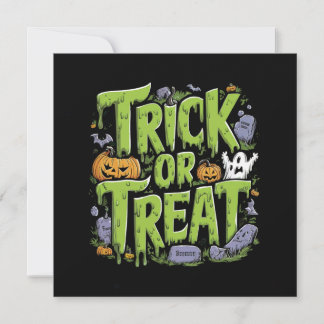 Spooky Trick or Treat Slime Halloween  Invitation