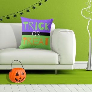 Spooky Trick or Treat Throw Pillow