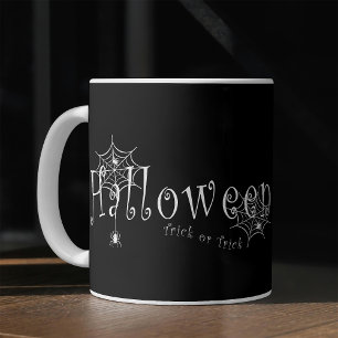 Spooky Trick or Trick Halloween Spider Design Coffee Mug