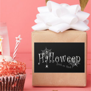 Spooky Trick or Trick Halloween Spider Design Rectangular Sticker