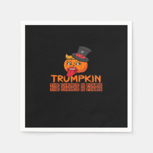 Spooky Trumpkin Halloween Top Hat & Tongue Out– Is Napkin