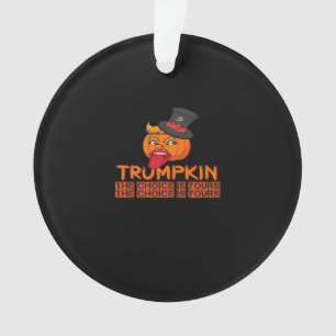 Spooky Trumpkin Halloween Top Hat & Tongue Out– Is Ornament