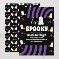 Spooky Two Groovy Letters Halloween Ghost Party