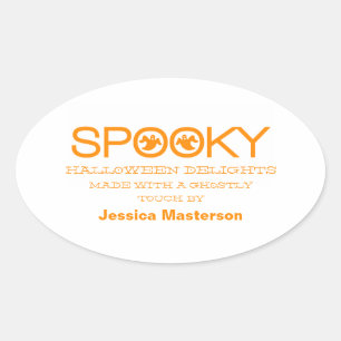 Spooky Typography Halloween Baking Stickers