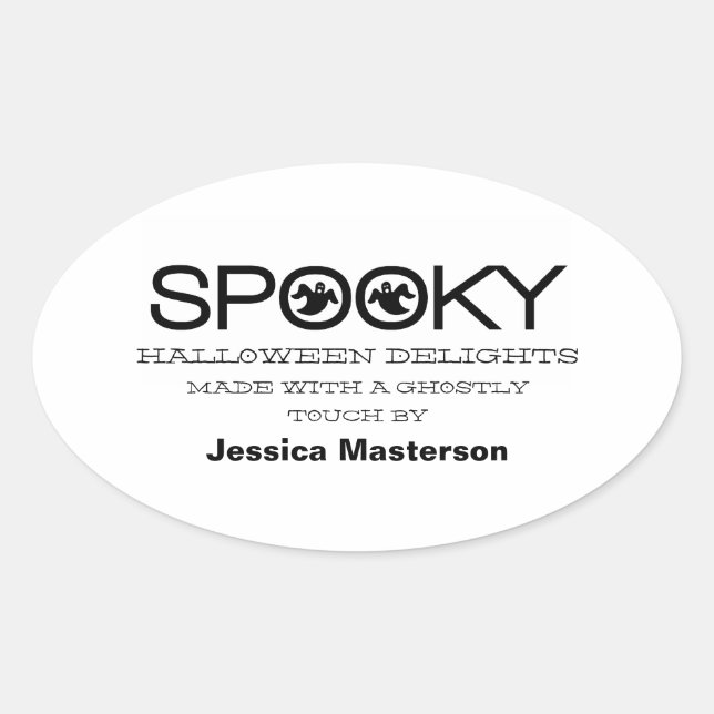 Spooky Typography Halloween Baking Stickers (Front)