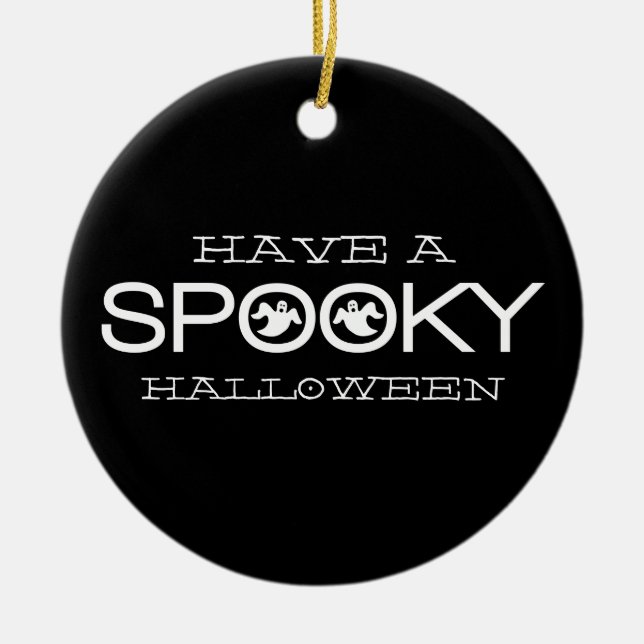 Spooky Typography Halloween Ornament (Front)