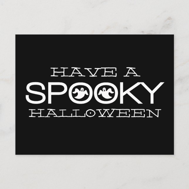 Spooky Typography Halloween Postcard (Front)