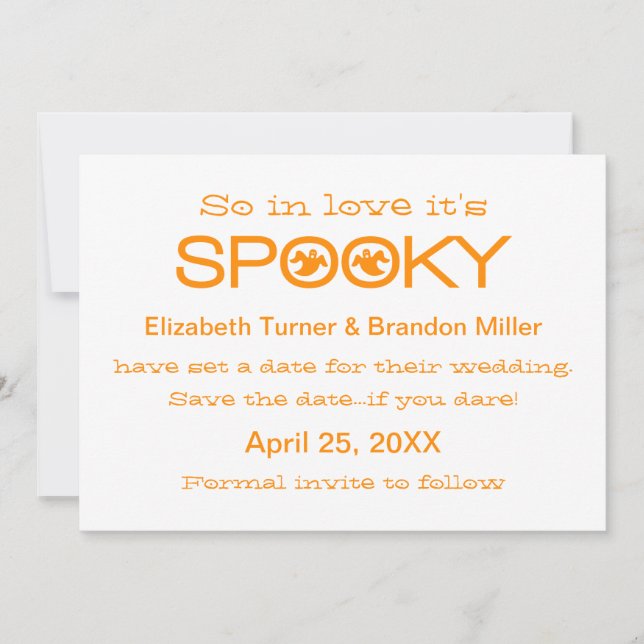 Spooky Typography Halloween Save the Date (Front)