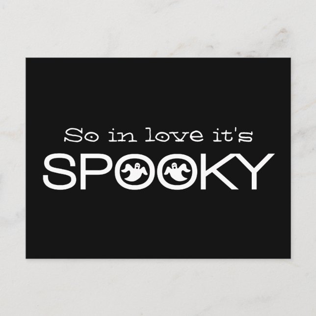 Spooky Typography Halloween Save the Date Postcard (Front)