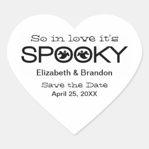 Spooky Typography Halloween Save the Date Stickers