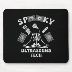 Spooky Ultrasound Tech Skeleton Halloween Costume Mouse Mat